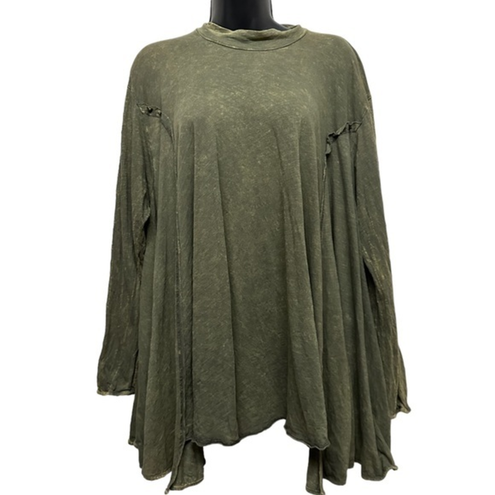 Altered State women’s olive green long sleeve tunic‎ top size small (709)